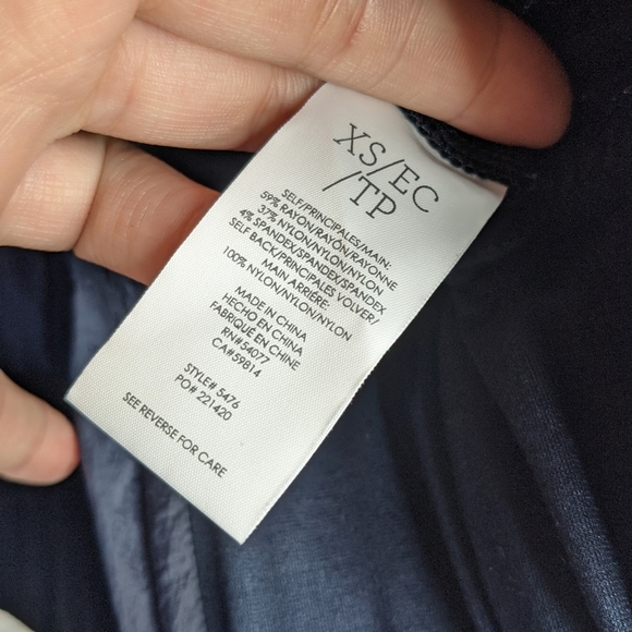 CAbi Chance 5476 Navy Moto Jacket Knit Front Zip Sz XS EUC - Picture 6 of 8